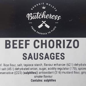 Beef Chorizo Sausages