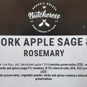 Pork Apple Sage & Rosemary Sausages